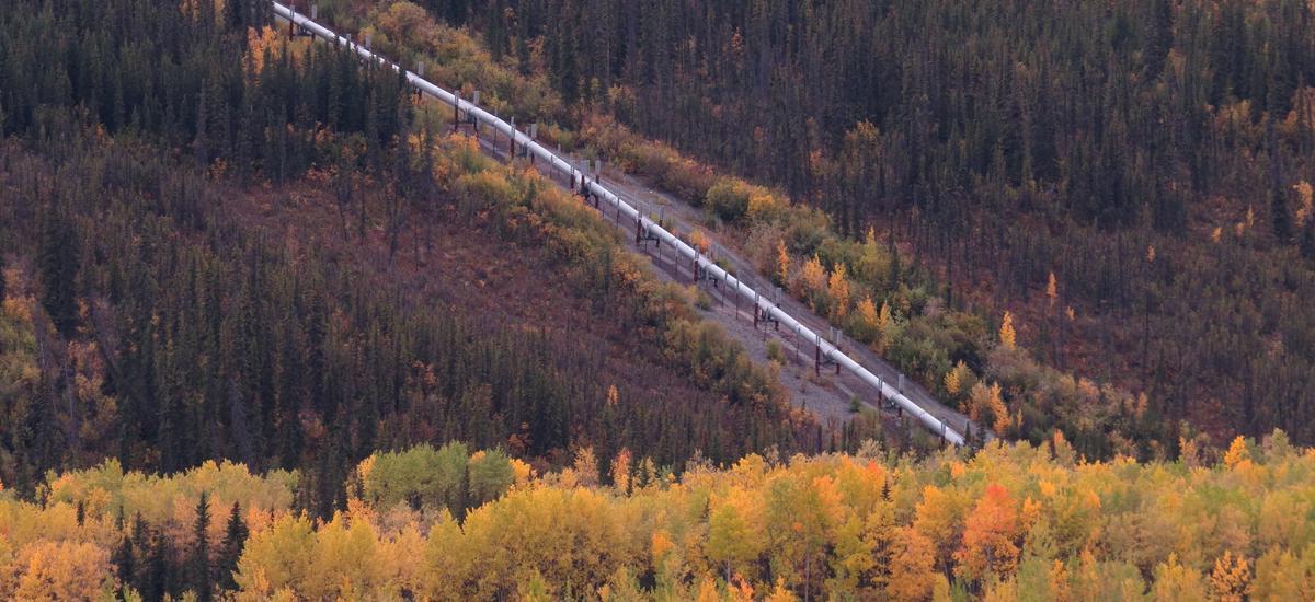 An oil pipeline in Alaska